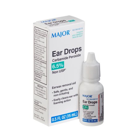 Ear Wax Remover Generic Debrox® 0.5 oz. Otic Drops 6.5% Strength Carbamide Peroxide # 255984 by Major Pharmaceuticals  ID 00904-6627-35